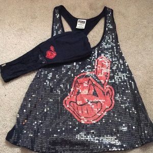 Indians tank with strapless bra
